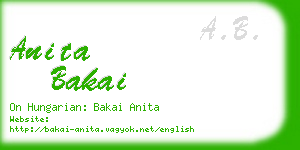 anita bakai business card